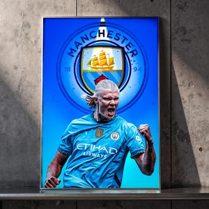 Erling Haaland Manchester City Poster: Digital Download