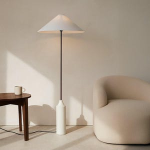 Folia Aged Metal Floor Lamp - White