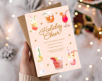 Invito per le feste, inviti per le feste, modello Canva modificabile, invito per la festa di Natale, modelli stampabili