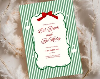 Invito a mangiare, bere e divertirsi a Natale, modello per feste (Canva)