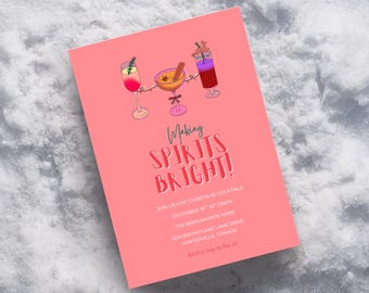Rendere gli spiriti luminosi, inviti per le feste, modello Canva modificabile, invito alla festa di Natale, modelli stampabili