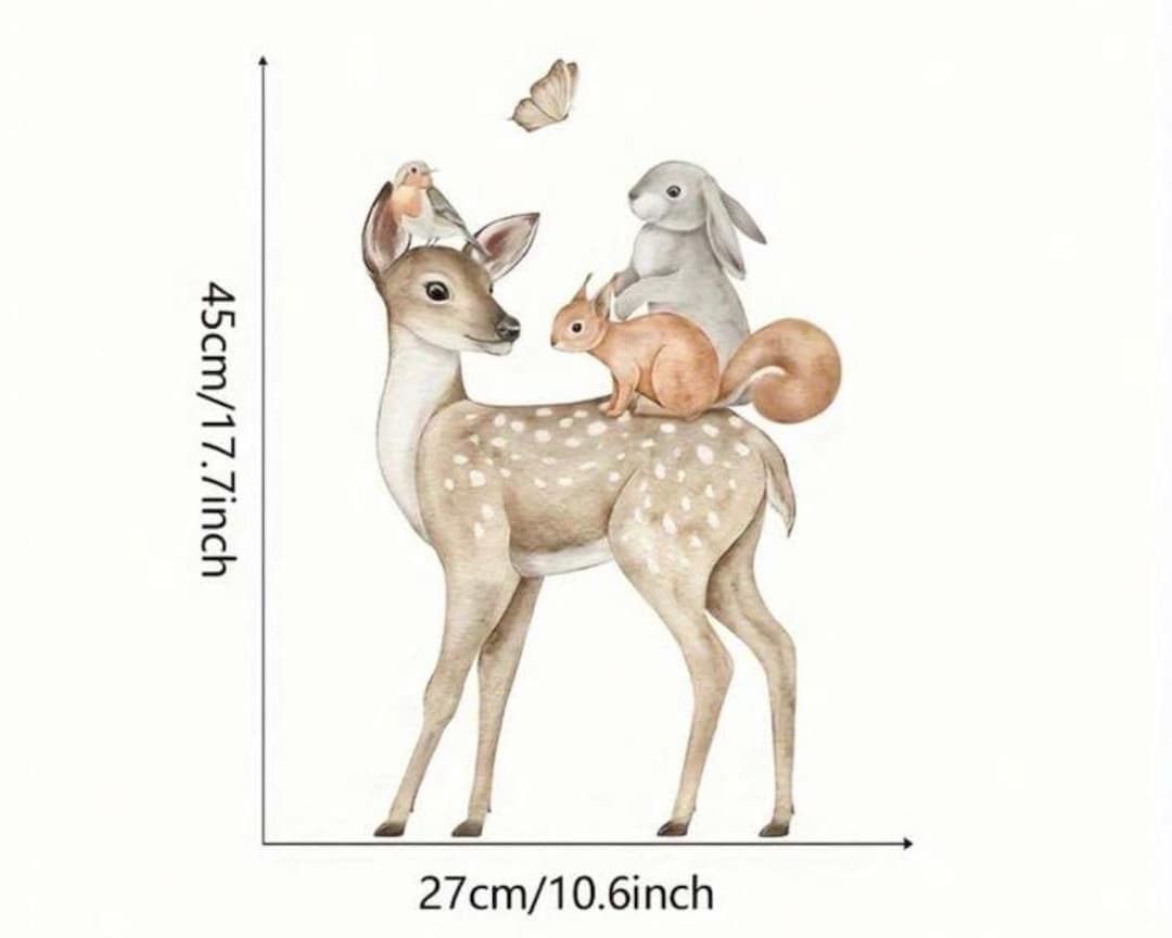 Fawn, Rabbit and Squirrel Wall Decals - Etsy