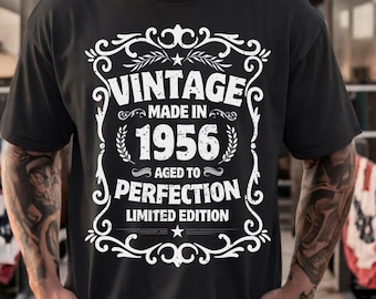 Vintage Made in 1956 Aged to Perfection T-Shirt, 70th Birthday Gift for Him, Limited Edition Tee, Comfort Colors Born 1956 Unisex Tshirt