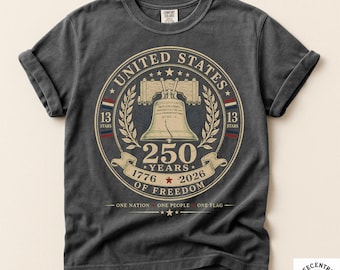 Chemise Comfort Colors America 250 - T-shirt Liberty Bell 1776 2026 - Cadeau du demi-centenaire - 4 juillet 250 ans de liberté patriotique