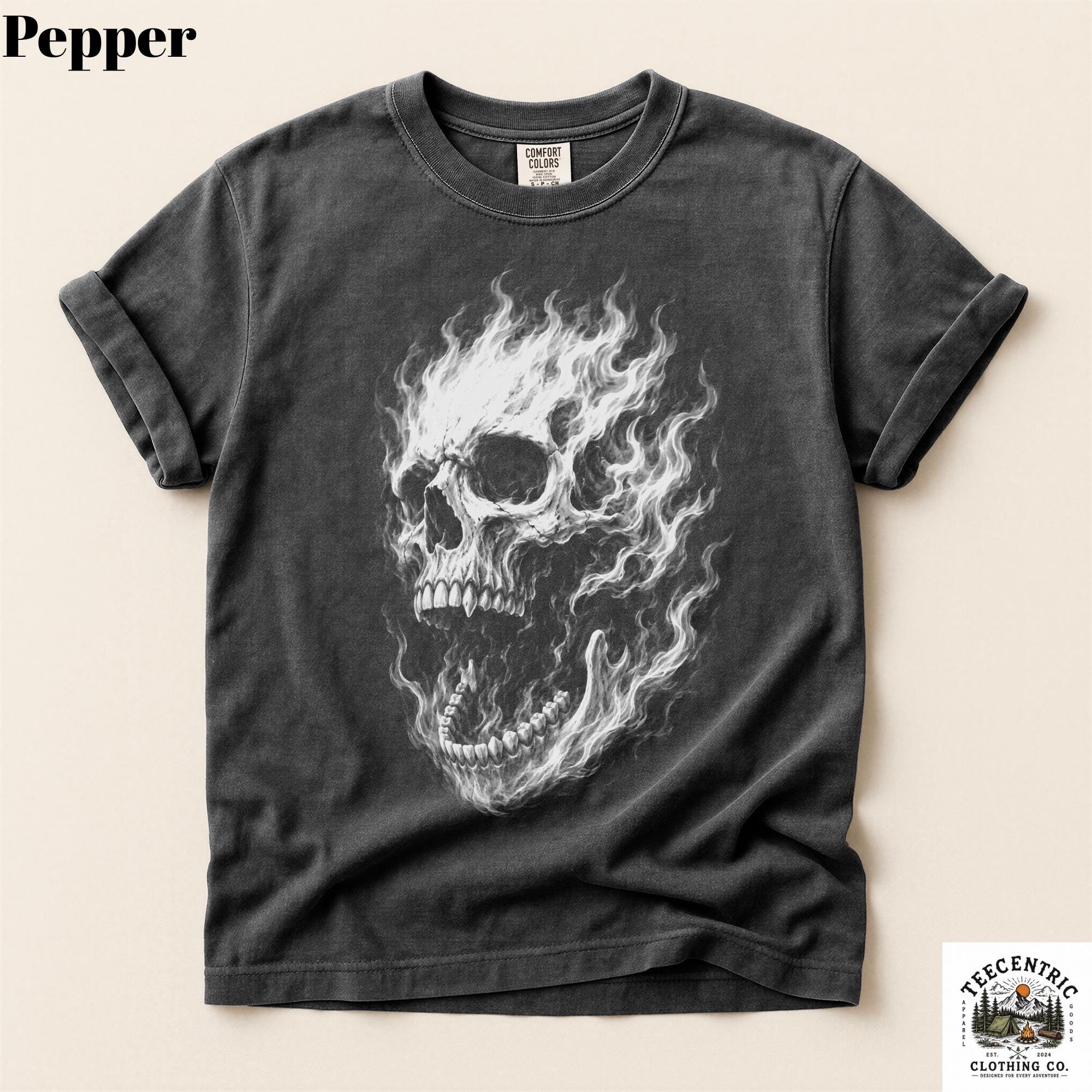 Flaming Skeleton Shirt - Etsy