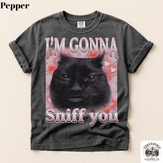 I’m Gonna Sniff You Funny Cat Meme Shirt, Brainrot Cat Tee, Silly Cat Joke T Shirt, Viral Internet Meme Shirt
