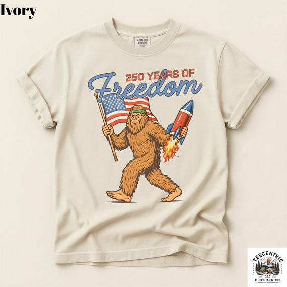 Bigfoot America 250 Shirt 250 Years of Freedom Tee Patriotic Sasquatch Shirt Funny 4th of July Shirt 1776 2026 USA Shirt