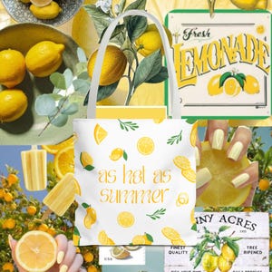 Lemonade Lovers Tote Bag, Summer Beach Bag, Eco-Friendly Fruit Tote, Cute Grocery Bag, Perfect Gift for Citrus Fans