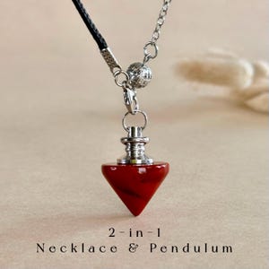 Rode jaspis kristallen slinger voor waarzeggerij 2-in-1 hanger ketting en wichelroedeloper Wortelchakra steen spirituele sieraden aarding cadeau voor haar