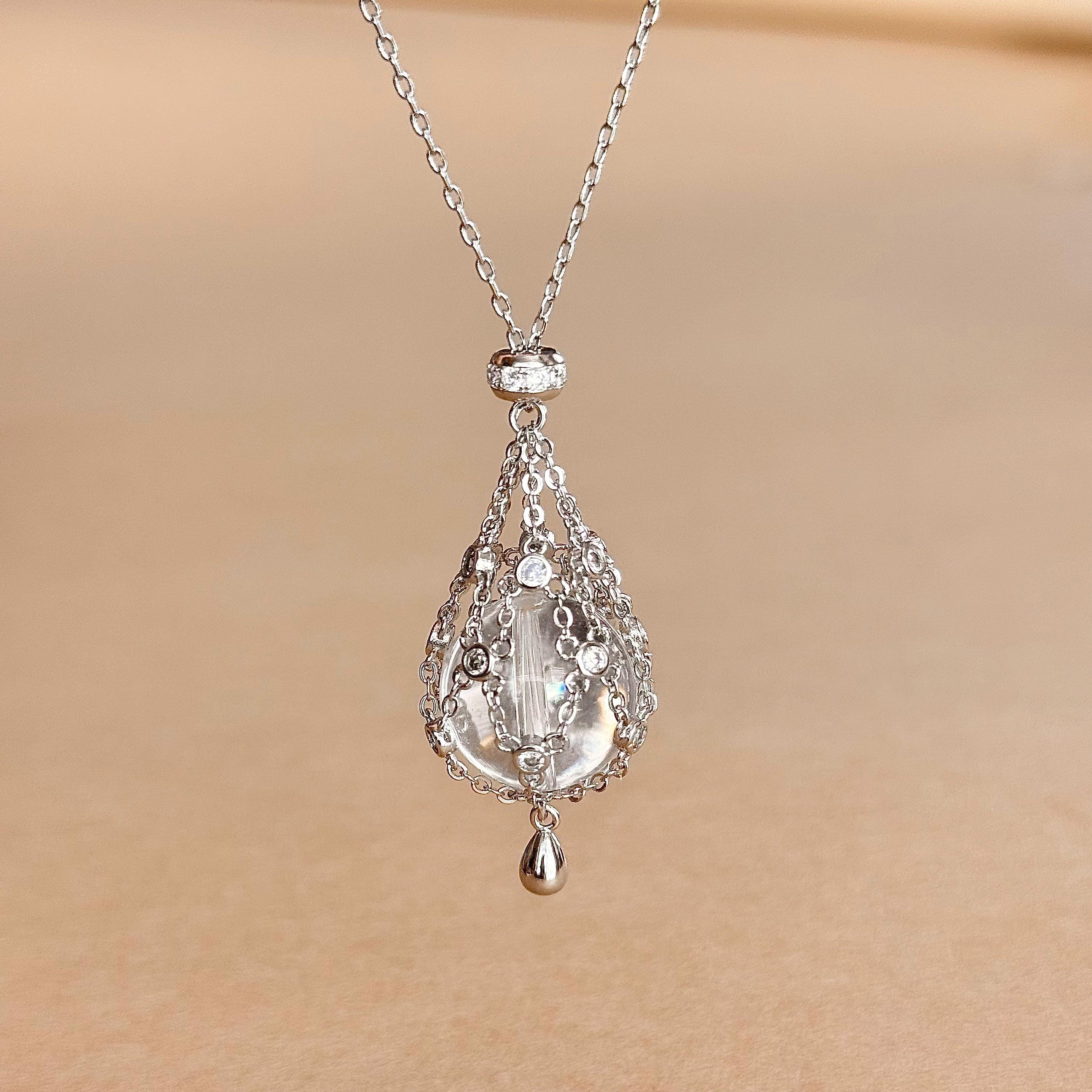 Yotutun 3 Pezzo Gabbia Porta Cristalli, Collana di Cristallo di Pietra
