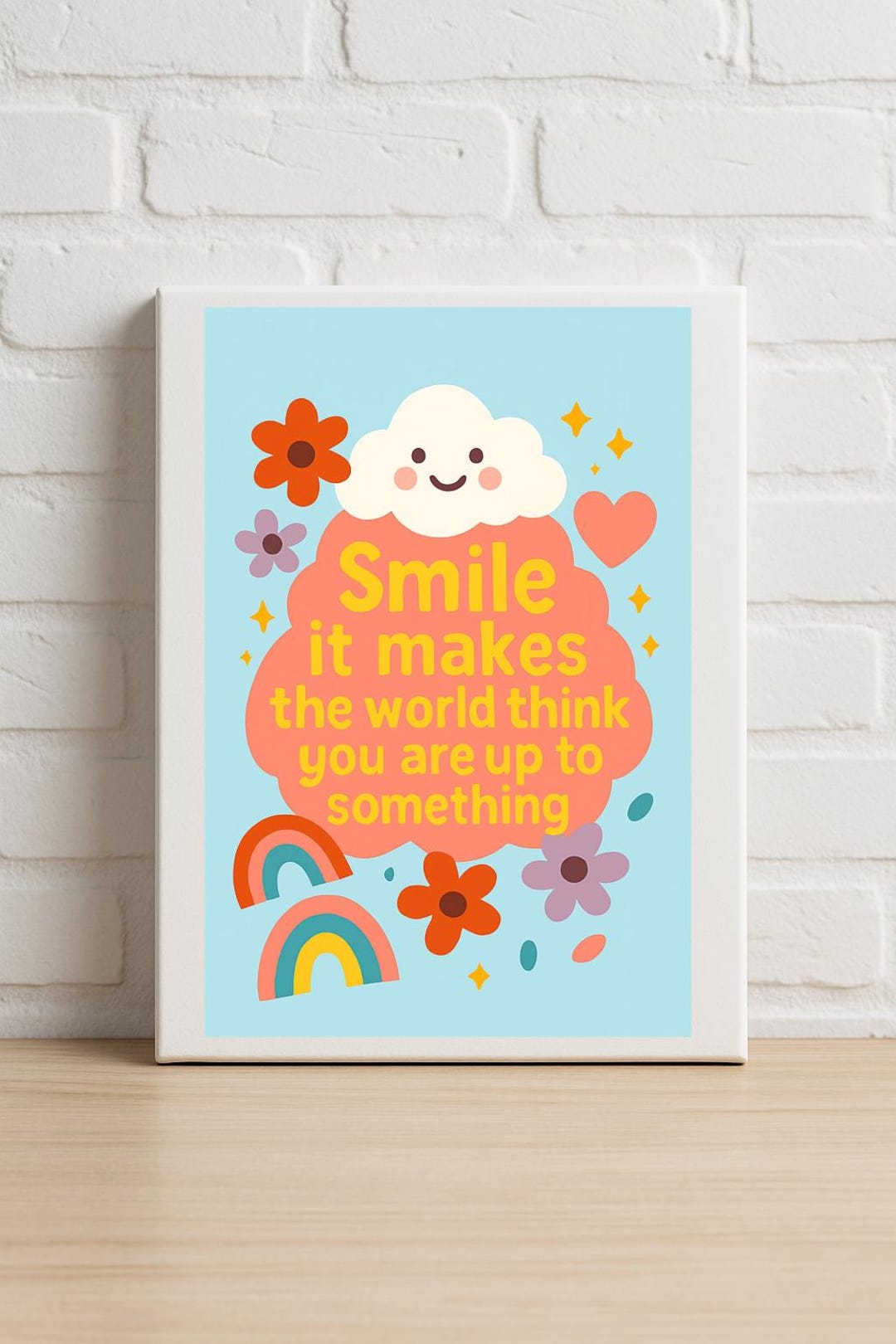 Uplifting Smiling Poster Inspirational Wall Art Positive Home Decor ...