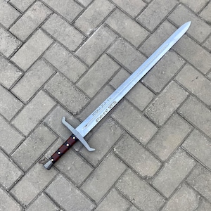 Hand-Forged Excalibur Sword Replica | Carbon Steel Full-Tang Longsword w/Sheath | Medieval Fantasy Sword for Cosplay, Display & Gift for Him