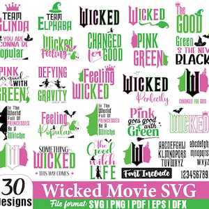Wicked Broadway SVG-Bundle: Musiktheater-Designs (Digitaler Download)