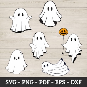 GHOST SVG, Halloween svg, Ghosts svg, Ghost svg bundle, Ghost Clipart, Cute ghost cut files, Halloween ghost Design Clipart Digital Download