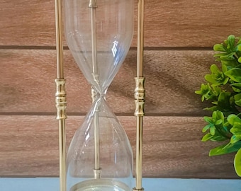 Custom Engraved Brass Sand Timer: Antique Hourglass Desk Decor