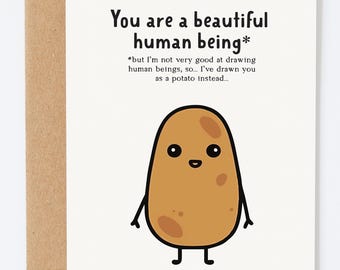 Funny Potato Thank You Card: Silly Just Because Greeting Card