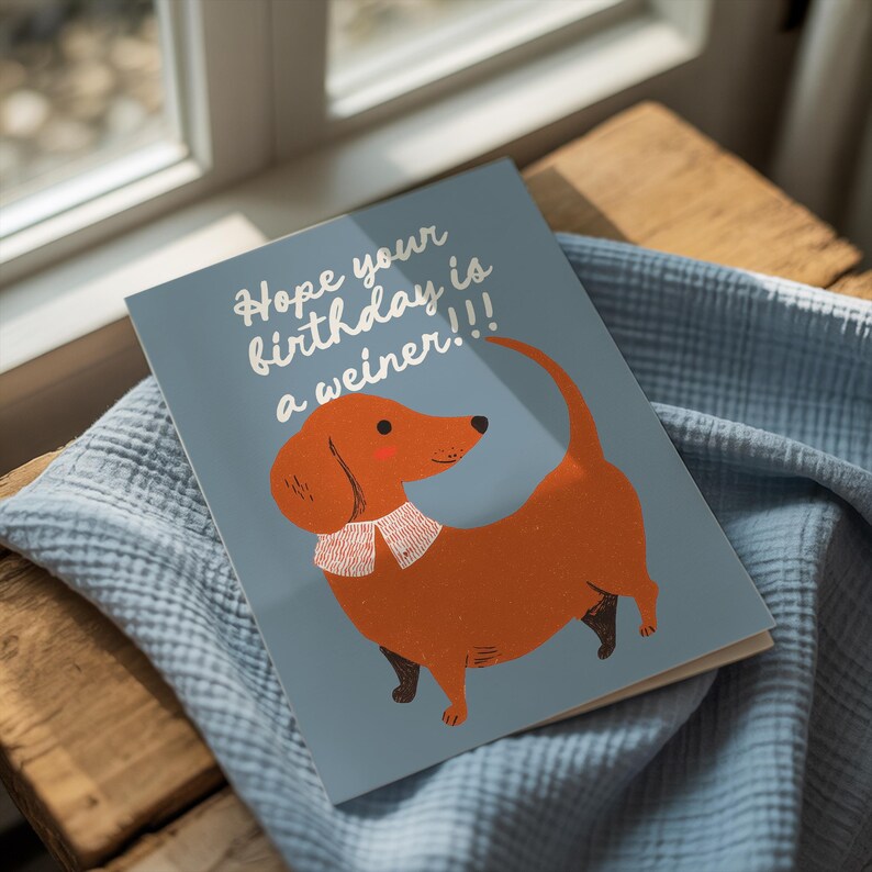 Funny Dachshund Birthday Card: Silly Dog Greeting - Etsy
