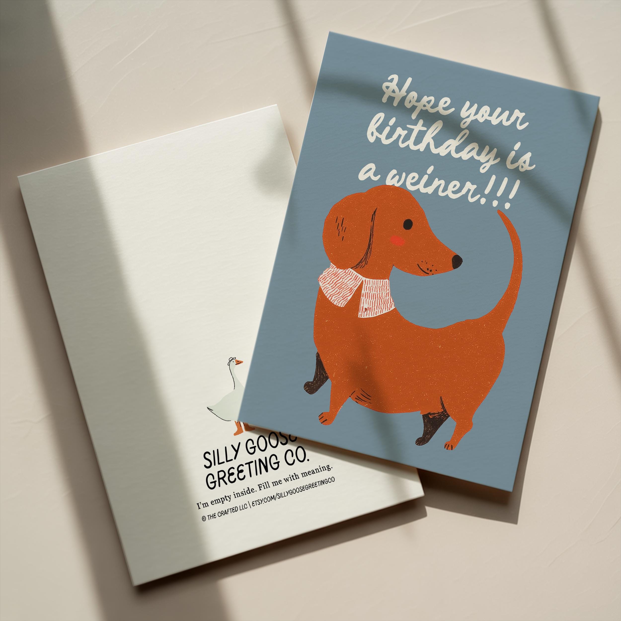 Funny Dachshund Birthday Card: Silly Dog Greeting - Etsy