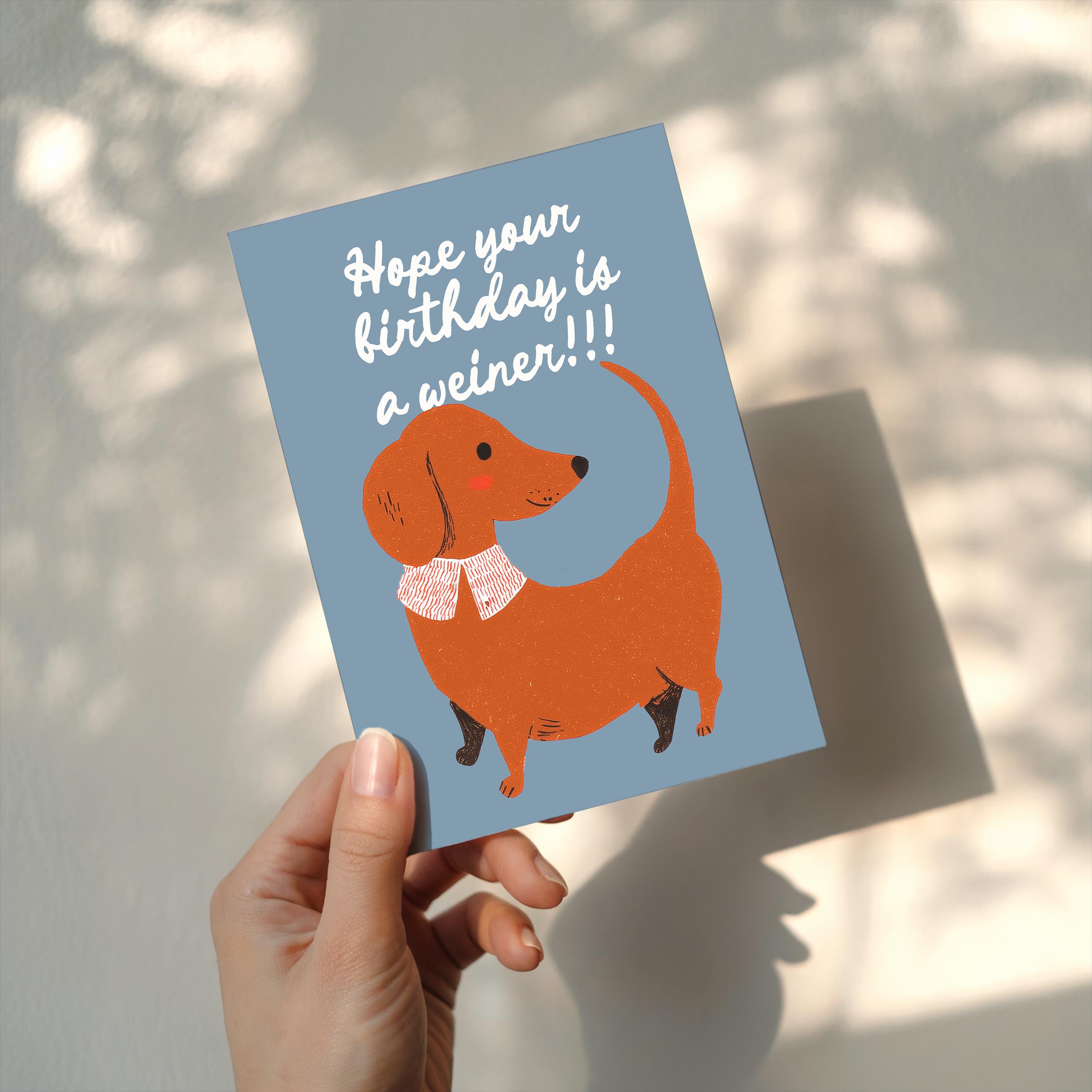 Funny Dachshund Birthday Card: Silly Dog Greeting - Etsy