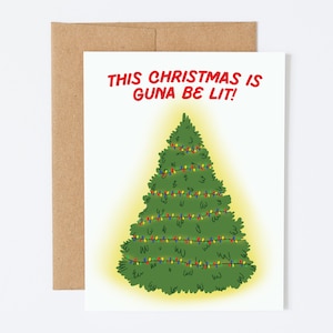 Punny Christmas Tree Card | Lit Holiday Greeting