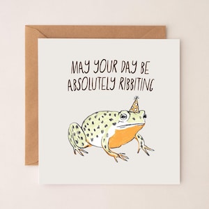 Punny Frog Birthday Card: Ribbiting Pun Greeting Card