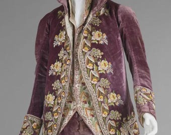 Men Customized Purple 18th Century Rococo Suit 1700s Historical Theatre, Ball, Cosplay and Gala Event, French nobleman, Venetian Renaissance