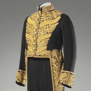 Gold Embroidered Rococo Suit: Men&#39;s Black History Costume