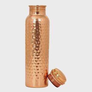 Botella de agua de cobre martillado a mano: Bienestar tradicional imagen 4