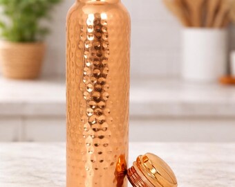 Botella de agua de cobre martillado a mano: Bienestar tradicional