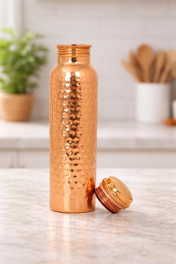 Hand Hammered Copper Water Bottle: Traditional Wellness