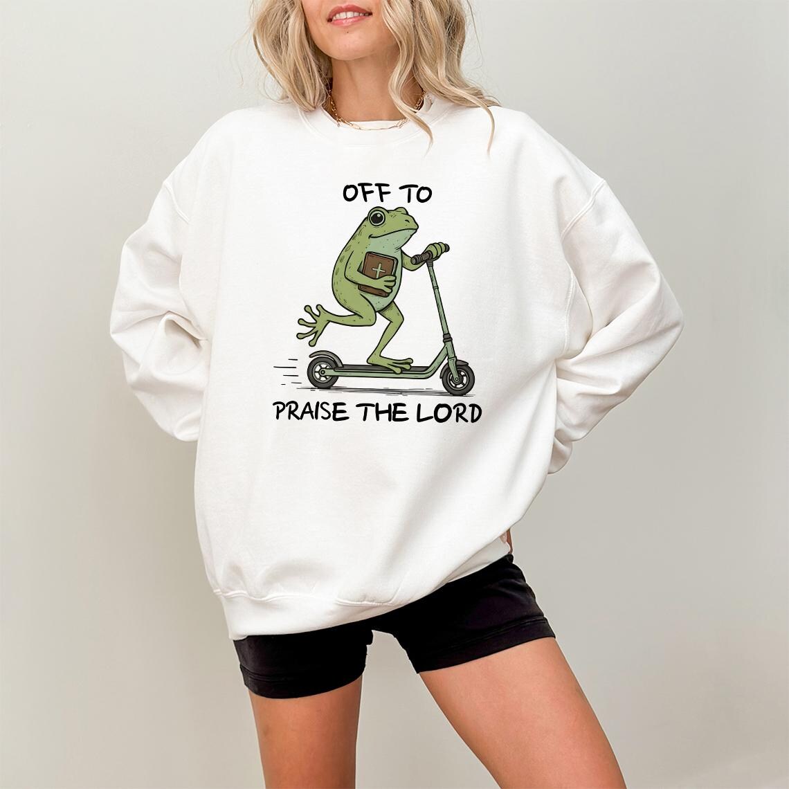 Christian Tshirt, Funny Frog off to Praise the Lord Png, Bible Study ...