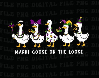 Mardi Gras Goose Png, Funny Mardi Grass Gift, Mardi Gras Silly Goose Png, 2026 Coquette Louisiana Festival Png