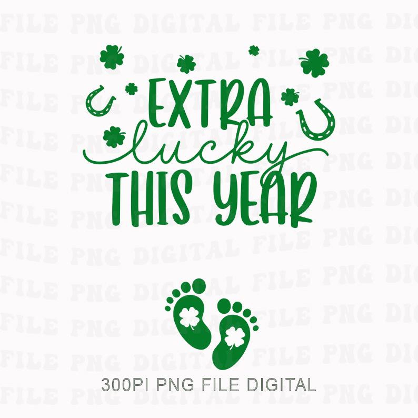 Extra Lucky This Year Png, St Patrick's Day Pregnancy Reveal Png ...