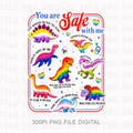 Dinosaur Rainbow LGBTQ Png, You Are Safe With Me Png, Allysaurus Graphic Png product logo