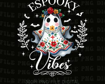 Espooky Vibes PNG, Halloween Mexican Conchas Ghost Png, Spooky Conchas PNG, Halloween Conchas Png, Funny Pantasmas Ghost Pan Dulce Png