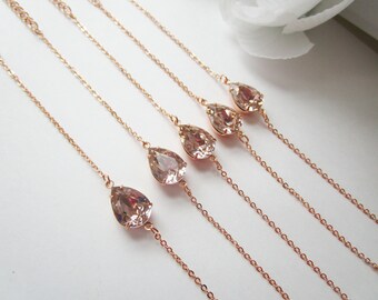 Bridesmaids Bracelets, Set of 2, Set of 3, Set of 4, Set of 6, Set of 7, Blush Bracelet, Rose Gold Bracelet, Set of 5,Swarovski