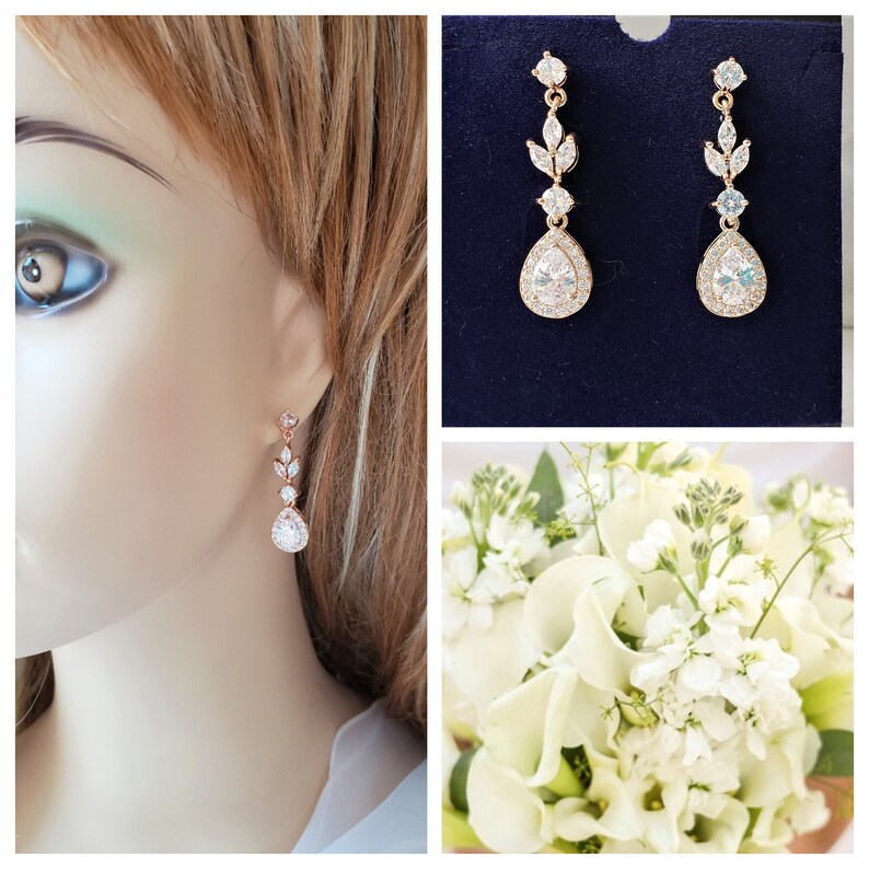 Bridal Jewelry Set Teardrop Bracelet Bridal Earrings Etsy