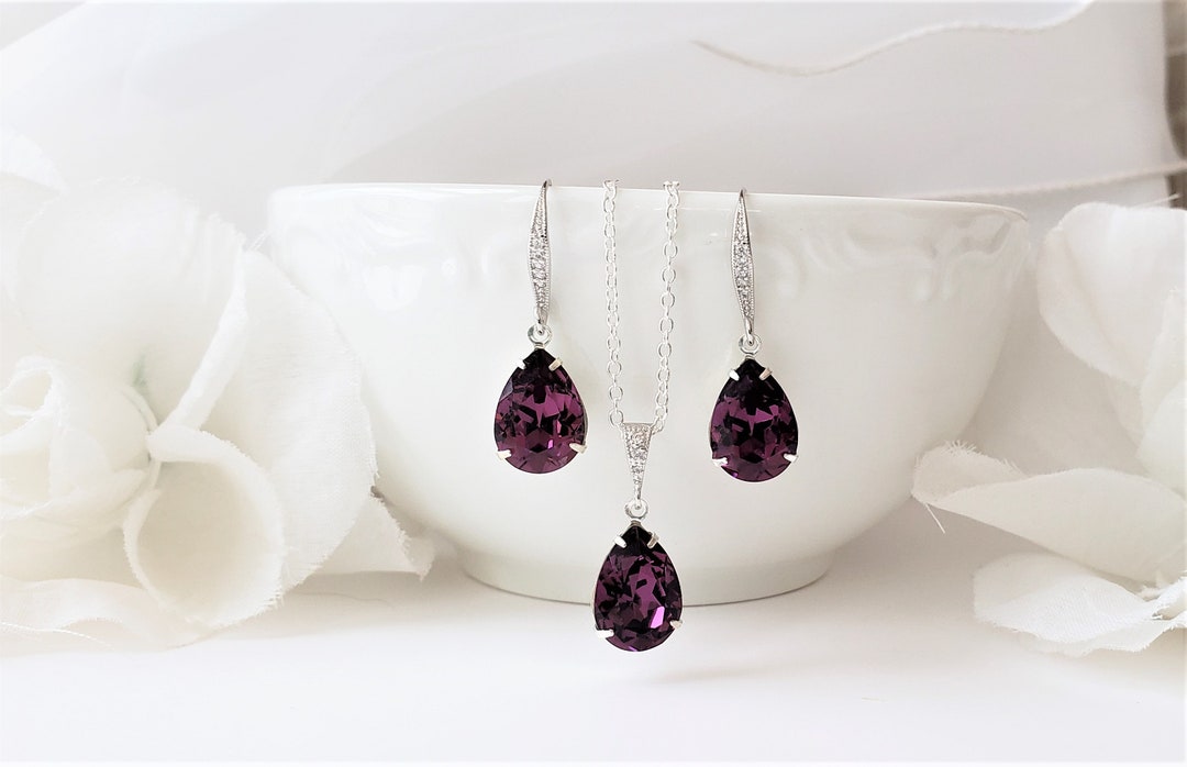 Purple Jewelry Set, Bridesmaids Jewelry Set, Amethyst Jewelry, Amethyst