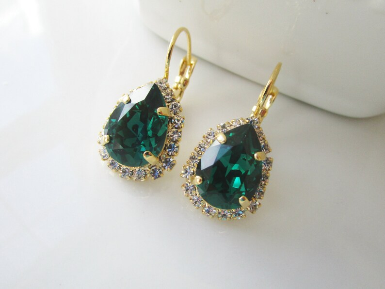 Emerald Jewelry Set Emerald Earrings Emerald Necklace Etsy