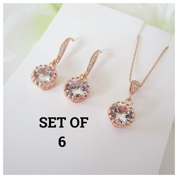 bridesmaids necklaces set of 6