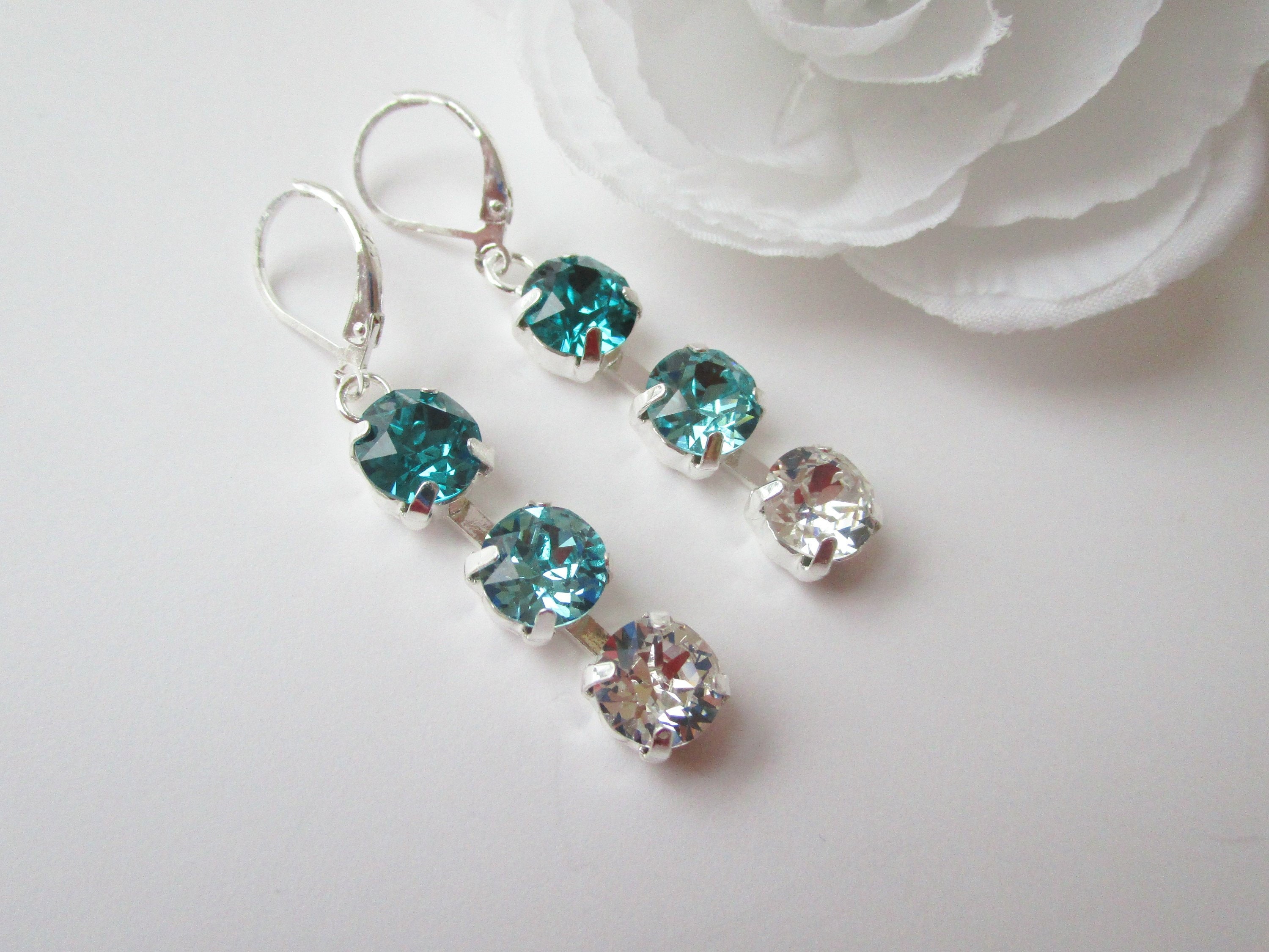 Birthstone Earrings 3 Children Grandmother's Earrings Etsy
