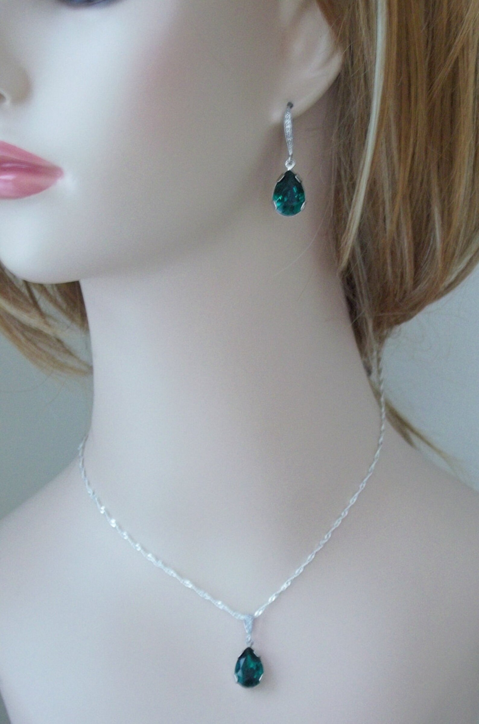 Emerald Green Jewelry Set Bridesmaids Jewelry Set Emerald Etsy