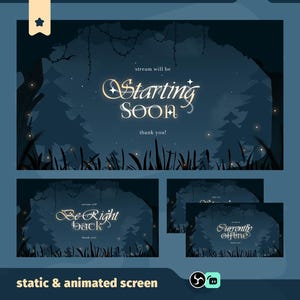 Witchlight Field Animated Stream Screens for Twitch, TikTok Live Overlay, Vertical Screens Magical Forest, Animated Screens Celestial Forest