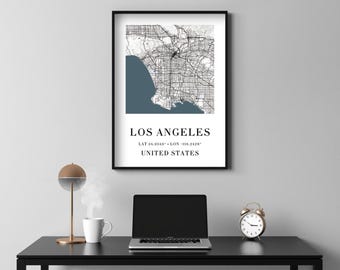 Los Angeles City Poster • Minimalist LA Print • Modern Wall Art • Digital Download