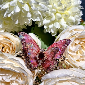 Butterfly Hair Clip: Iridescent Fairy Wing with Crystal image 18