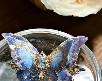 Butterfly Hair Clip: Iridescent Fairy Wing With Crystal - Etsy display picture 1