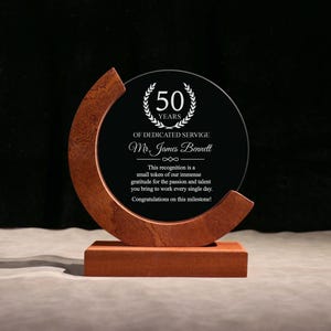 Personalized Glass Award ,Employee, Retirement, Appreciation Gift , Graduation ,Plaque, Crystal Award, Thank you,Engraved Trophy, of Month