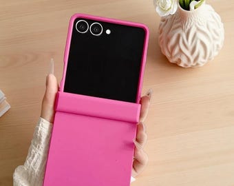 Solid Color Matte Hard Case for Samsung Galaxy Z Flip 8 7 6 5 – Skin Feel Ultra Slim Shockproof Hinge Protection Cover