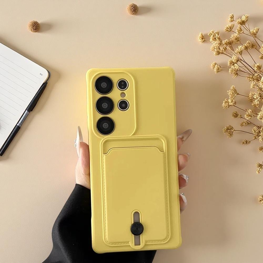 Soft Silicone Wallet Phone Case with Card Holder for Samsung Galaxy S25 S24 Ultra Plus S23 S22 S21 FE Protective Cover
