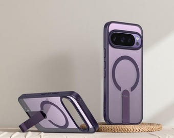 Luxury Transparent MagSafe Case for Google Pixel 10 9 Pro XL 9A 5G – Magnetic Wireless Charging Stand Shockproof Clear Cover